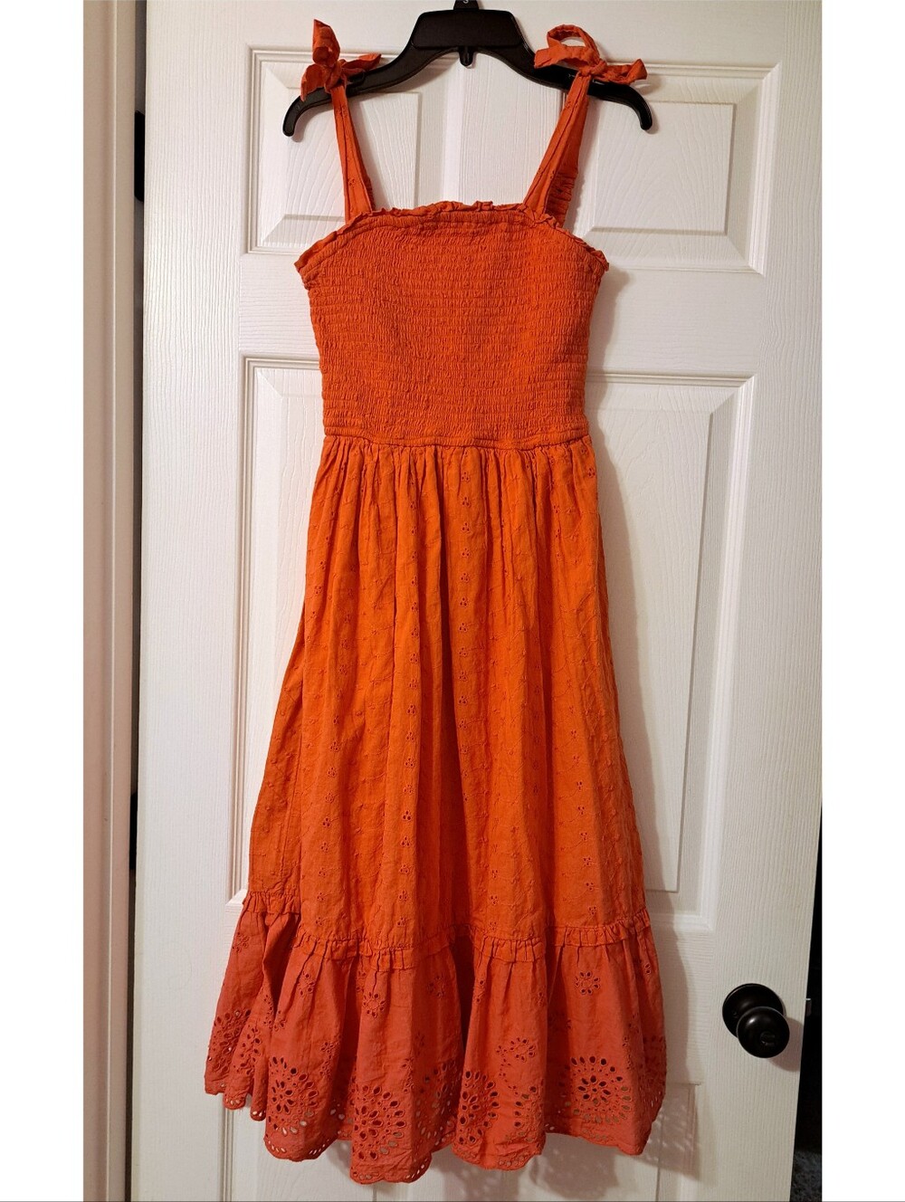 Jessica Simpson Size S Coral Smocked Cotton Dress